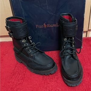 New Auth Ralph Lauren Brown Leather Boots Men 7US